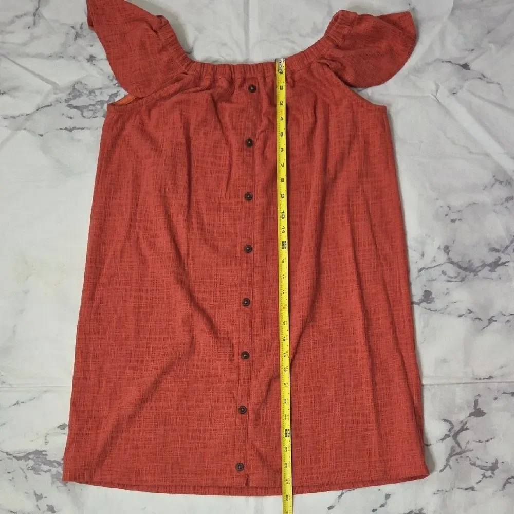 Madewell Terracotta Button-Front Dress - Picture 4 of 6